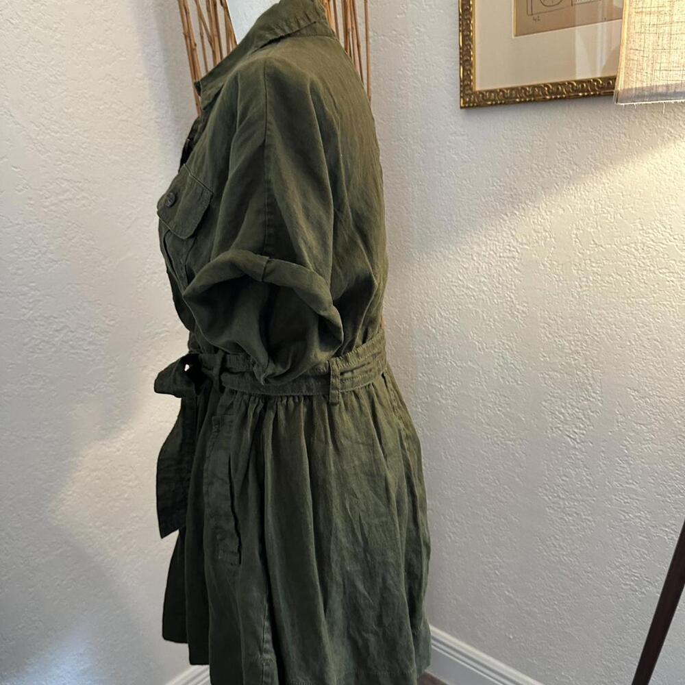 Banana Republic Olive Green Shirt Dress - Picture 2 of 4